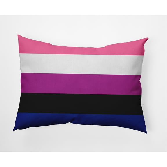 Simply Daisy 14 x 20 inch Lumbar Genderfluid Flag Outdoor Throw Pillow