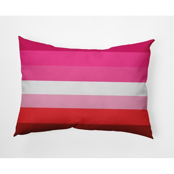 Simply Daisy 14 x 20 inch Lumbar Lesbian Flag Outdoor Throw Pillow