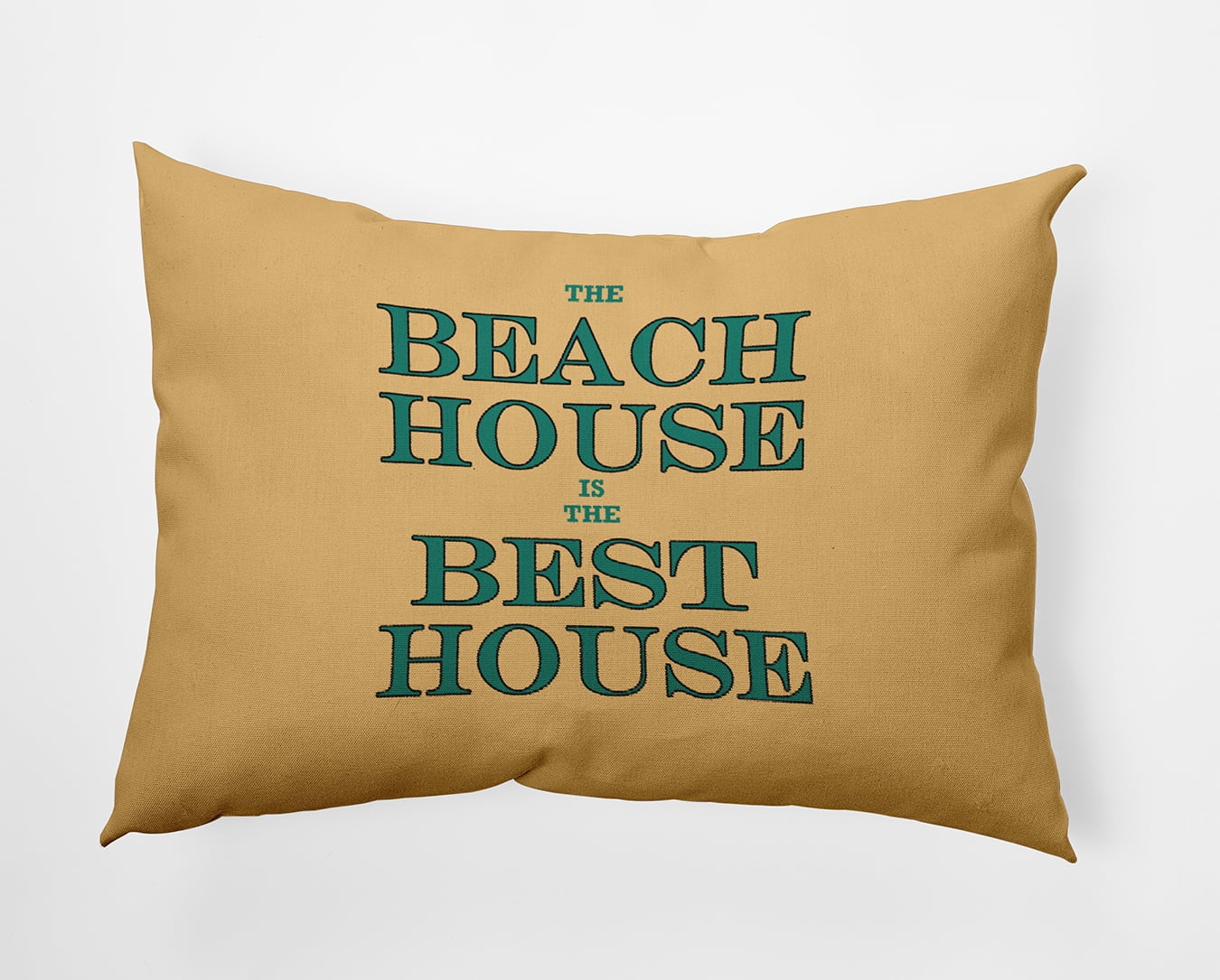 Simply Daisy 14x20-inch Rectangle Beach House Best House Poly Pillow, Kelly Green Qty 1