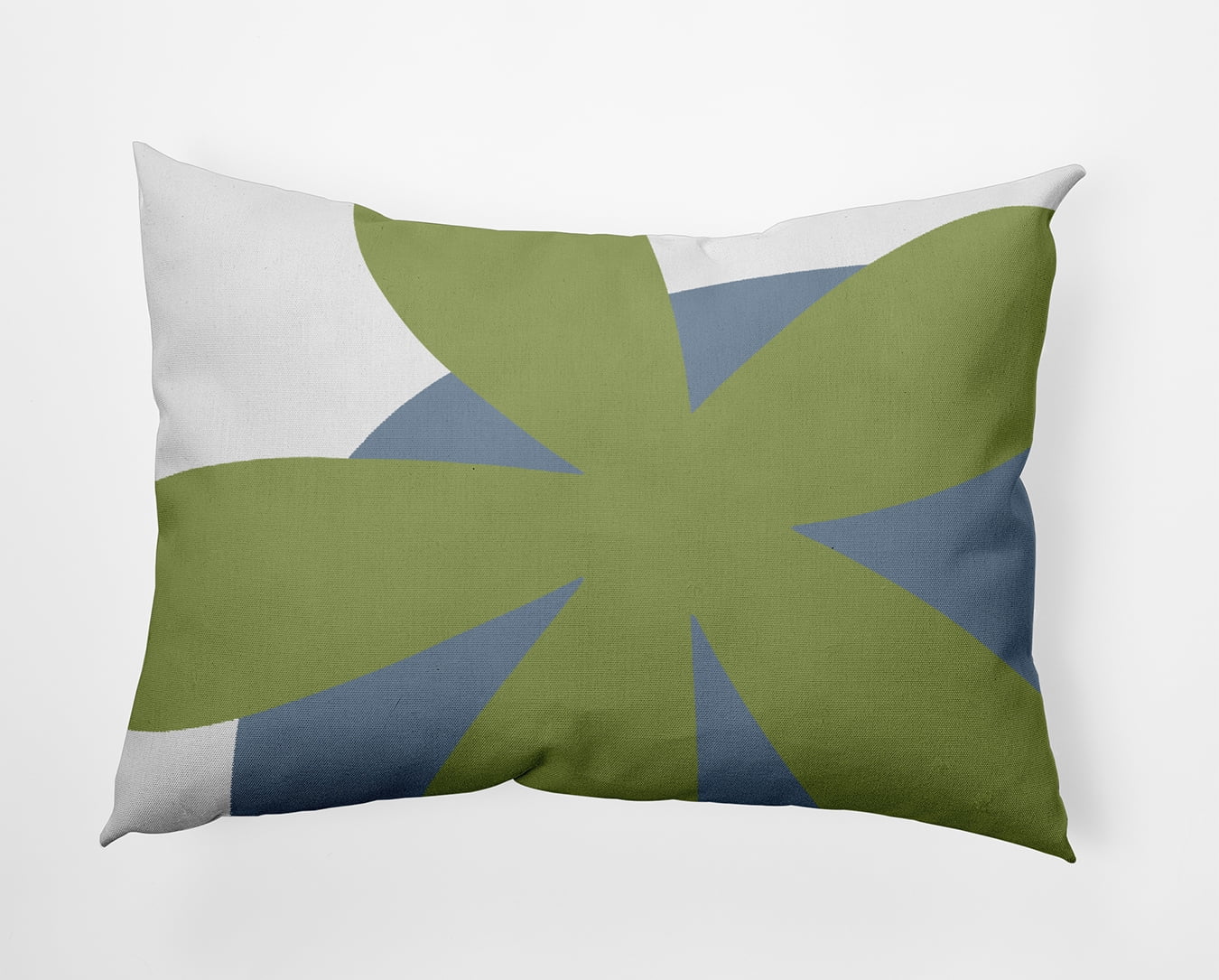 Simply Daisy 14x20-inch Rectangle Bold Flower Polyester Indoor Pillow, Apple Green Qty 1
