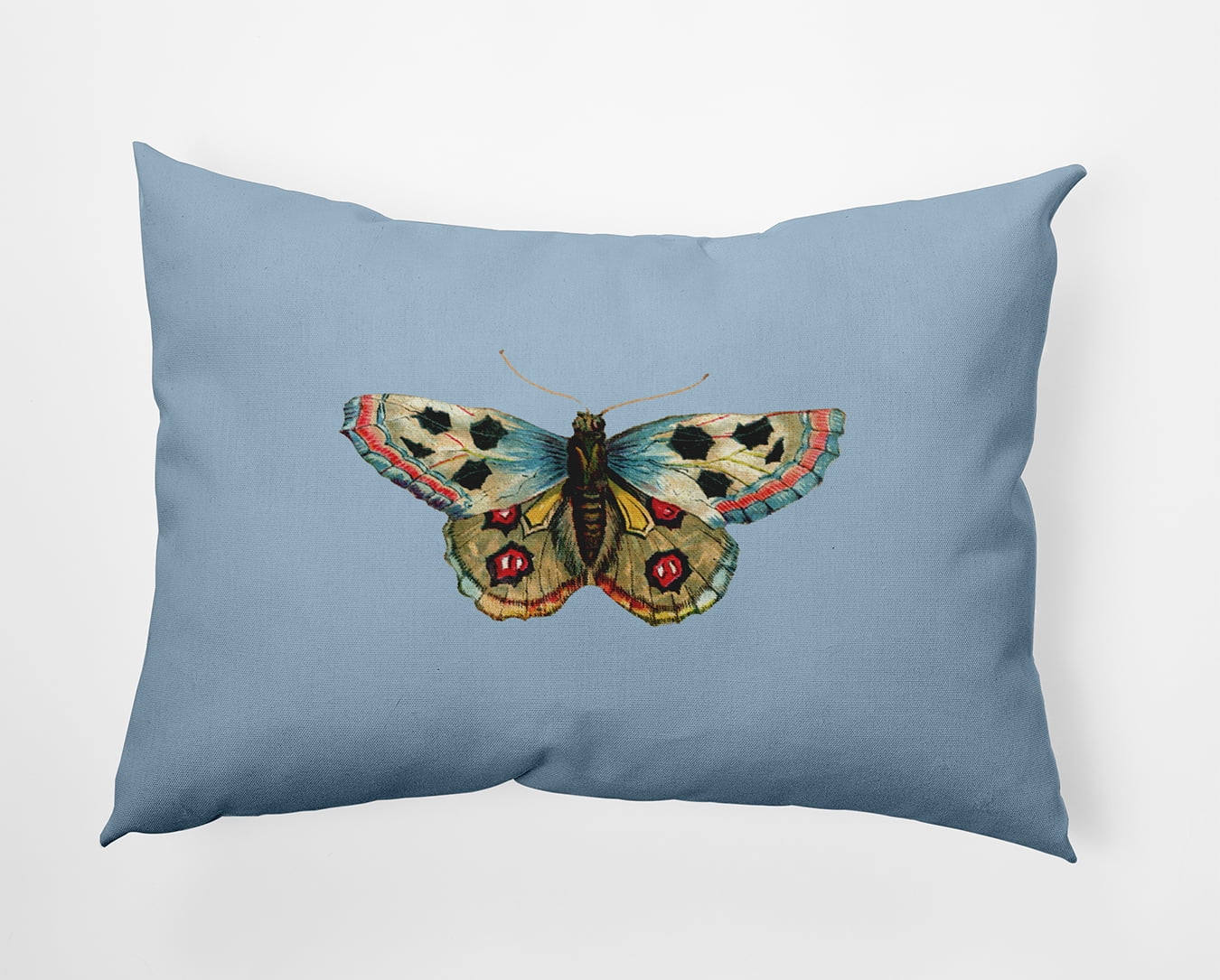 Simply Daisy 14x20-inch Rectangle Brushfoot Butterfly Poly Throw Pillow, Blue Qty 1