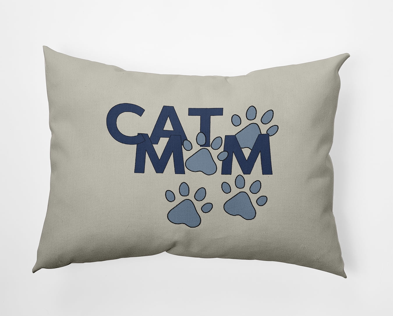 Simply Daisy 14x20-inch Rectangle Cat Mom Polyester Indoor Pillow, Dusty Smoke Blue Qty 1