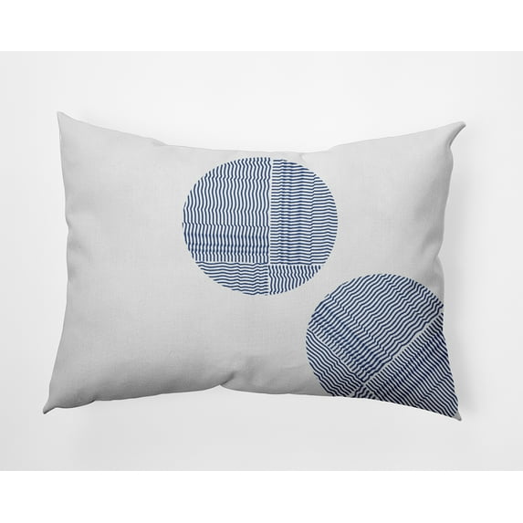 Simply Daisy 14x20-inch Rectangle Circles Polyester Indoor Pillow, Nautical Navy Qty 1