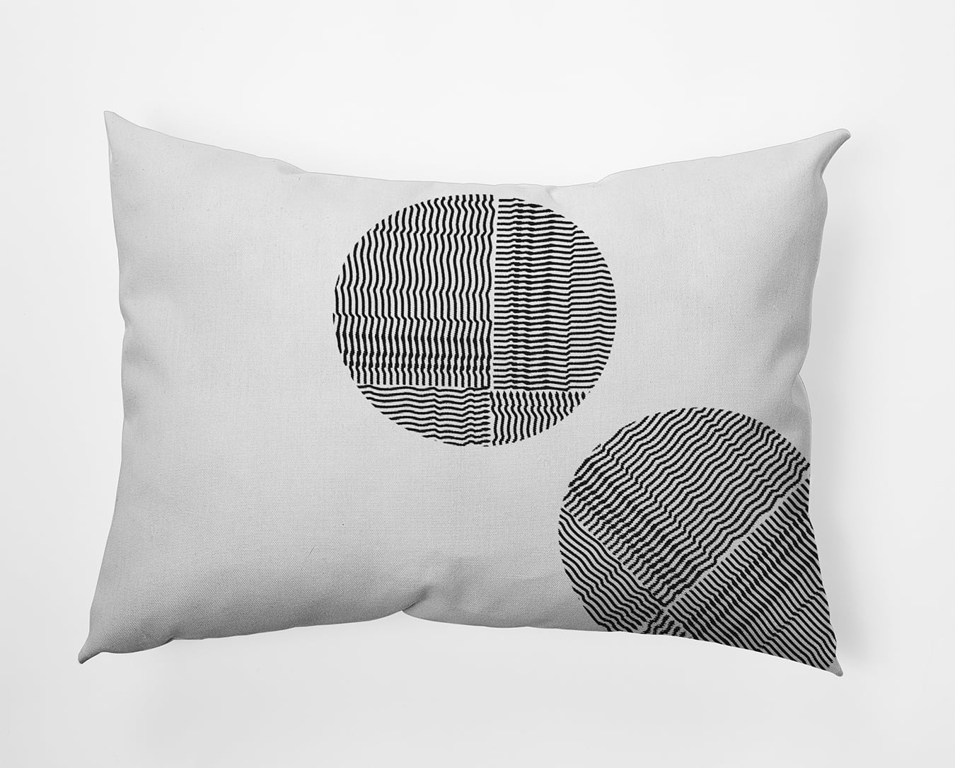 Simply Daisy 14x20-inch Rectangle Circles Polyester Indoor Pillow, Raven Black Qty 1