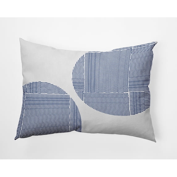 Simply Daisy 14x20-inch Rectangle Circles and Squares Poly Pillow, Nautical Navy Qty 1