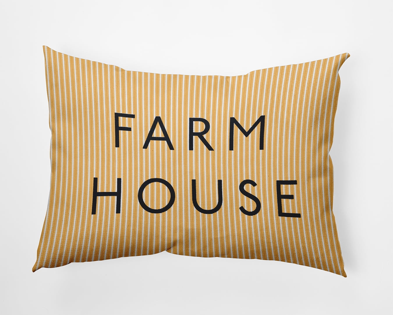 Simply Daisy 14x20-inch Rectangle Farmhouse Ticking Poly Pillow, Egg Yolk Yellow Qty 1