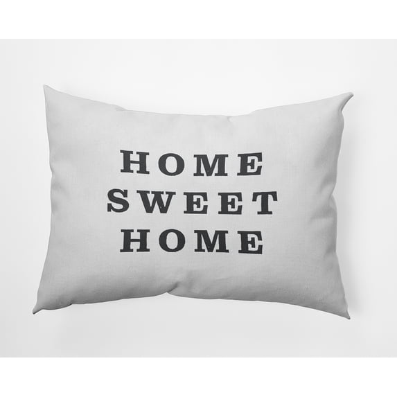 Simply Daisy 14x20-inch Rectangle Home Sweet Home Polyester Indoor Pillow, Grey Qty 1