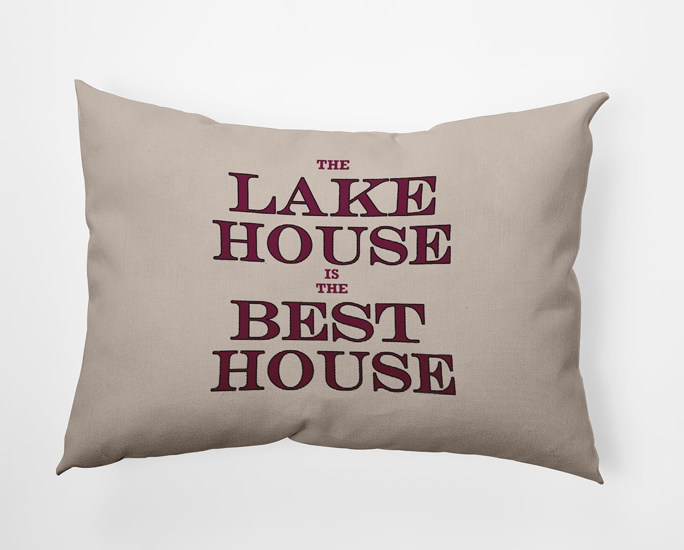 Simply Daisy 14x20-inch Rectangle Lake House Best House Poly Indoor Pillow, Maroon Qty 1