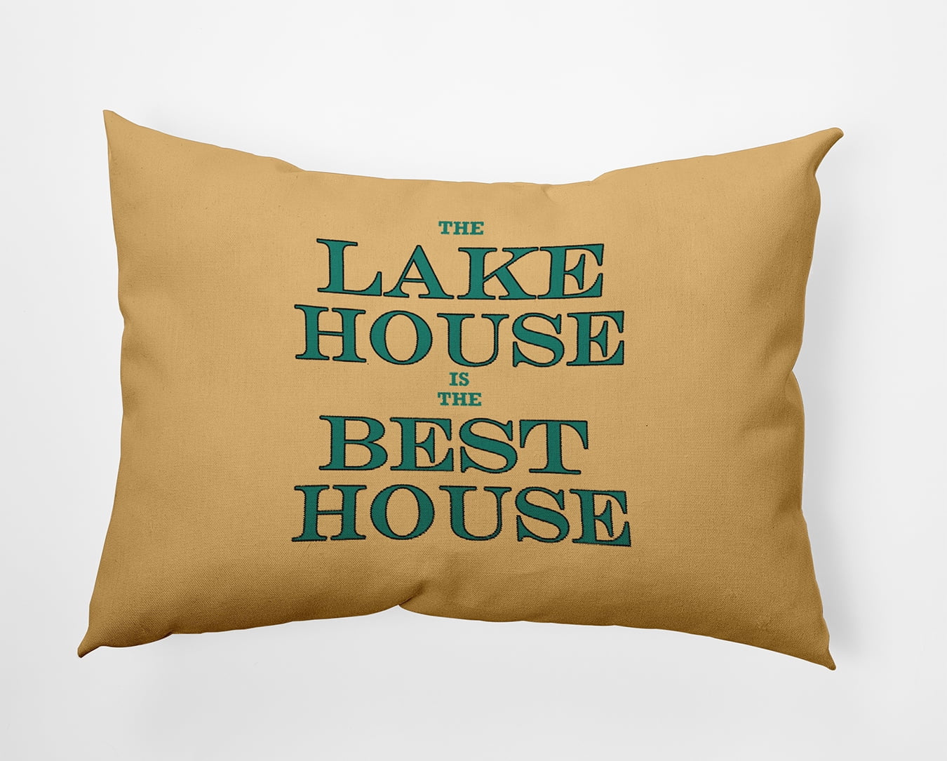 Simply Daisy 14x20-inch Rectangle Lake House Best House Poly Pillow, Kelly Green Qty 1