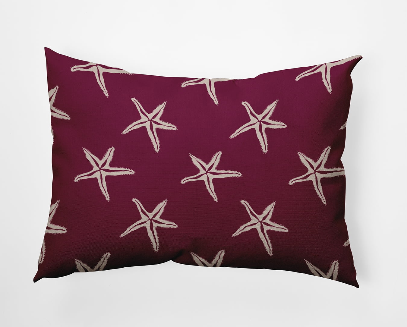 Simply Daisy 14x20-inch Rectangle Starfish Polyester Indoor Pillow, Maroon Red Qty 1
