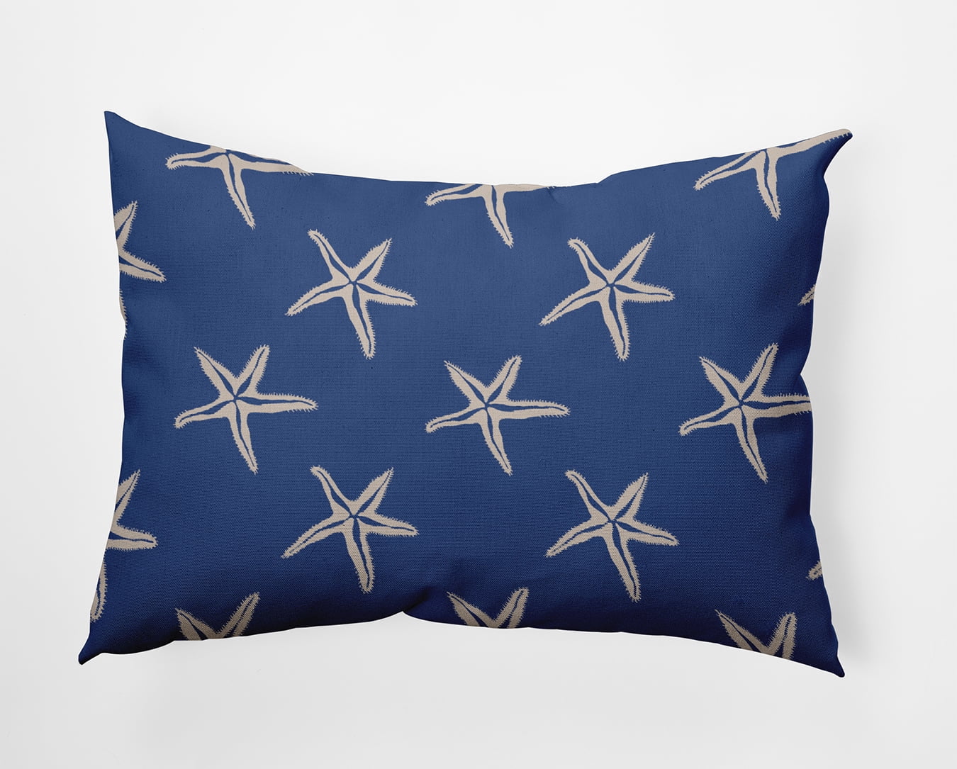 Simply Daisy 14x20-inch Rectangle Starfish Polyester Indoor Pillow, Nautical Navy Qty 1