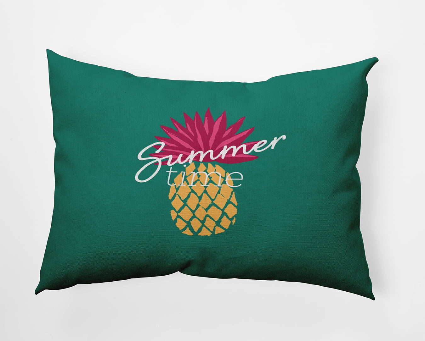 Simply Daisy 14x20-inch Rectangle Summer Time Pineapple Poly Pillow, Kelly Green Qty 1