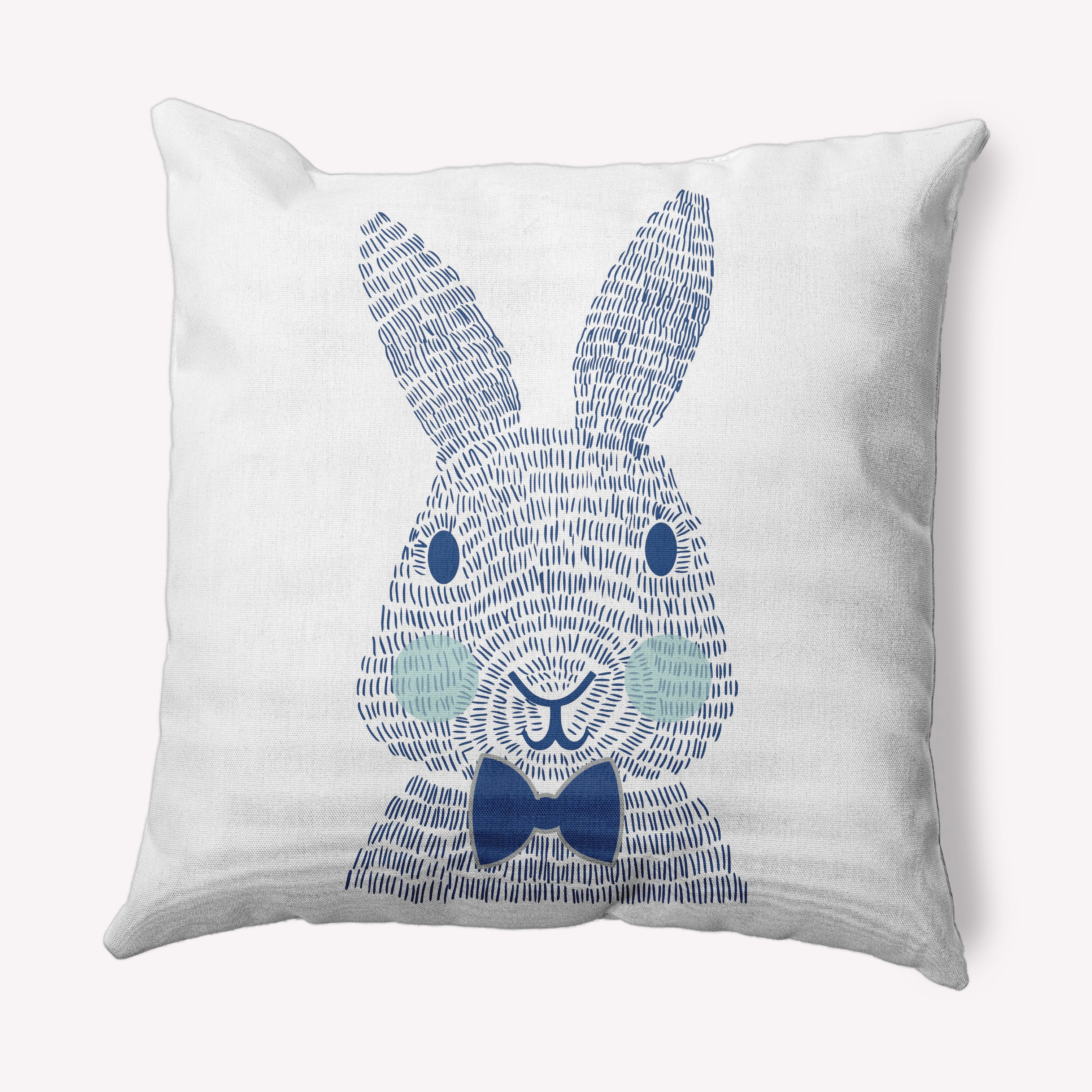 Simply Daisy 16 in x 16 in Blue Animal Print Easter Polyester Throw Pillow