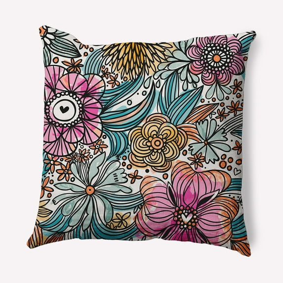 16" x 16" Simply Daisy Flower Melange Decorative Throw Pillow