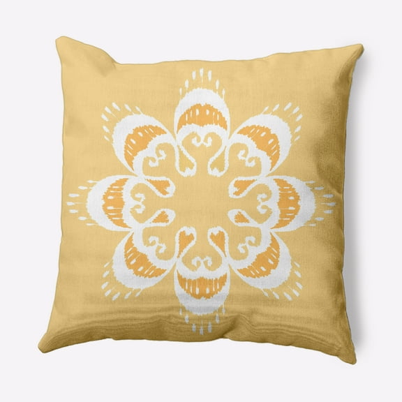 Simply Daisy 16 in x 16 in French Country Yellow Medallion Polyester Throw Pillow