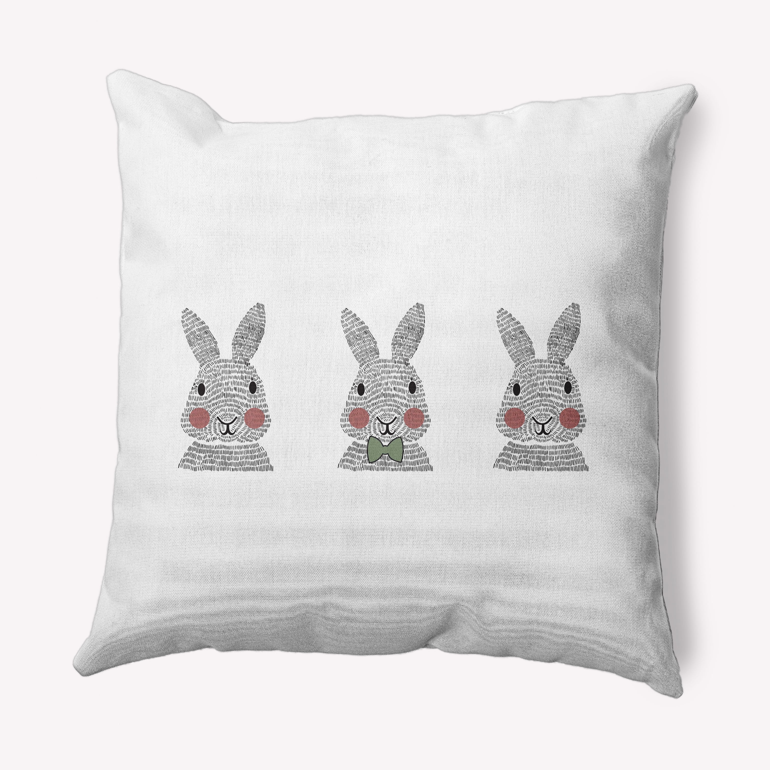 Simply Daisy 16 in x 16 in Green Animal Print Easter Polyester Throw Pillow