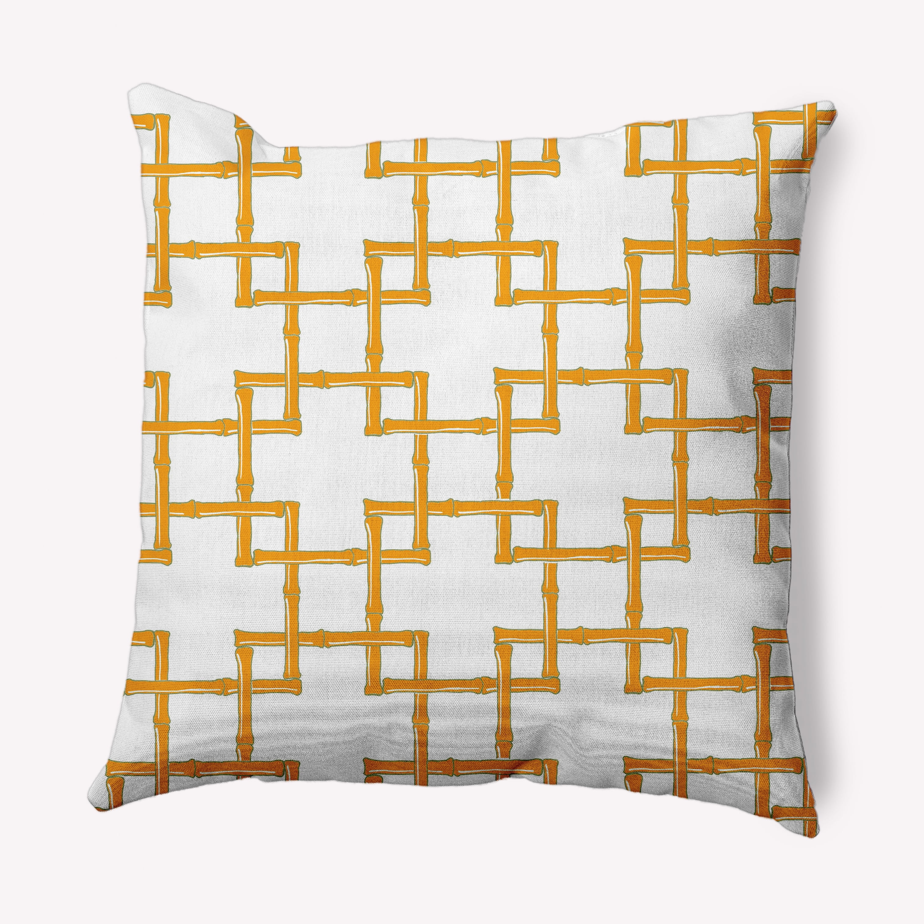 Simply Daisy 16 in x 16 in Mid-Century Yellow Mango Polyester Throw Pillow