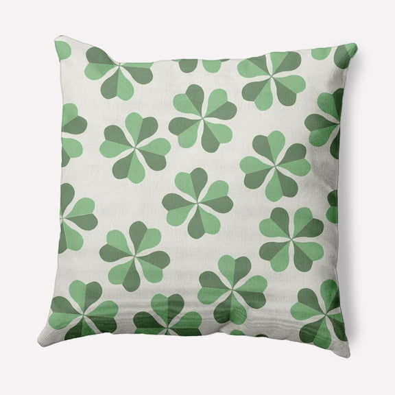 Simply Daisy 16 in x 16 in Modern and Contemporary Green Floral Polyester Throw Pillow