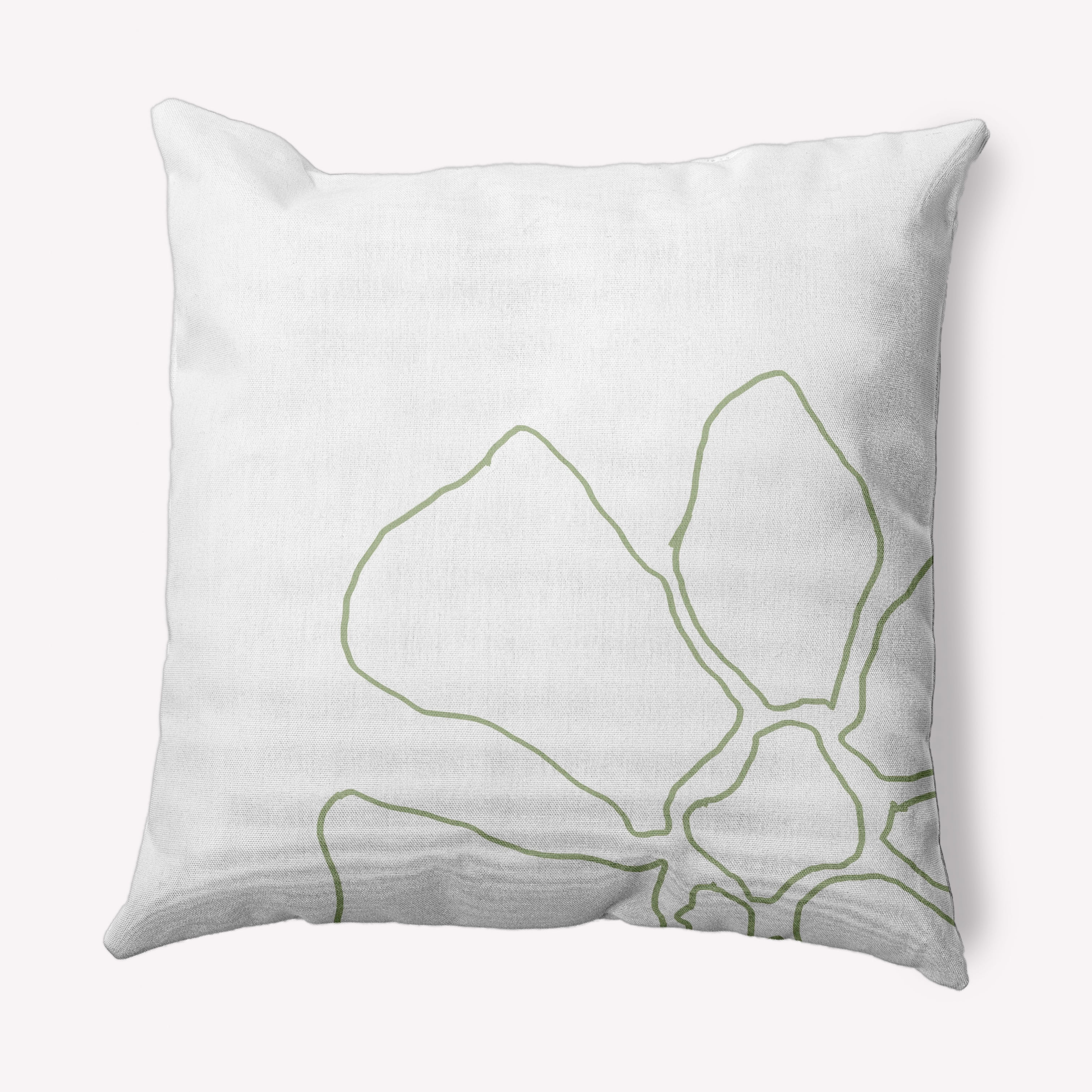 Simply Daisy 16 in x 16 in Modern and Contemporary Green and White Floral Polyester Throw Pillow