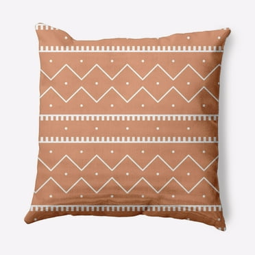 Simply Daisy 16 in x 16 in Modern and Contemporary Orange Geometric Polyester Throw Pillow