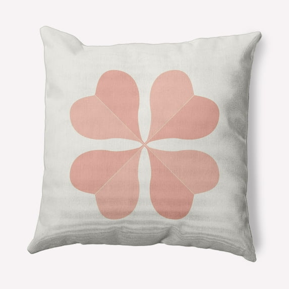 Simply Daisy 16 in x 16 in Modern and Contemporary Pink and White Floral Polyester Throw Pillow