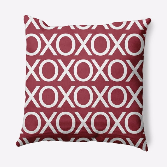 Simply Daisy 16 inch Hugs and Kisses Valentines Indoor/Outdoor Throw Pillow