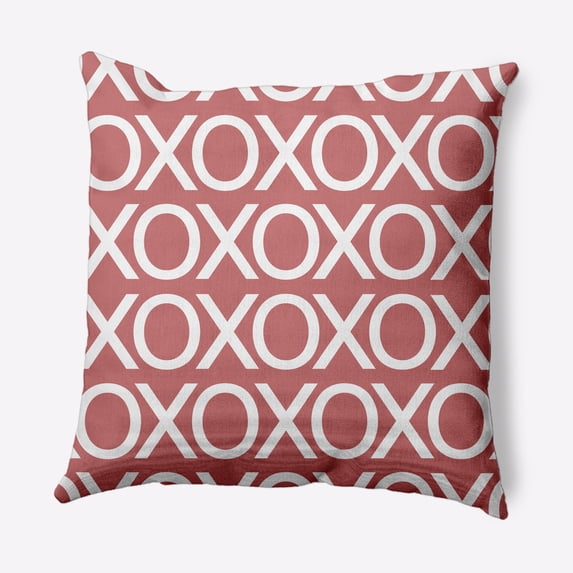 Simply Daisy 16 inch Hugs and Kisses Valentines Indoor/Outdoor Throw Pillow