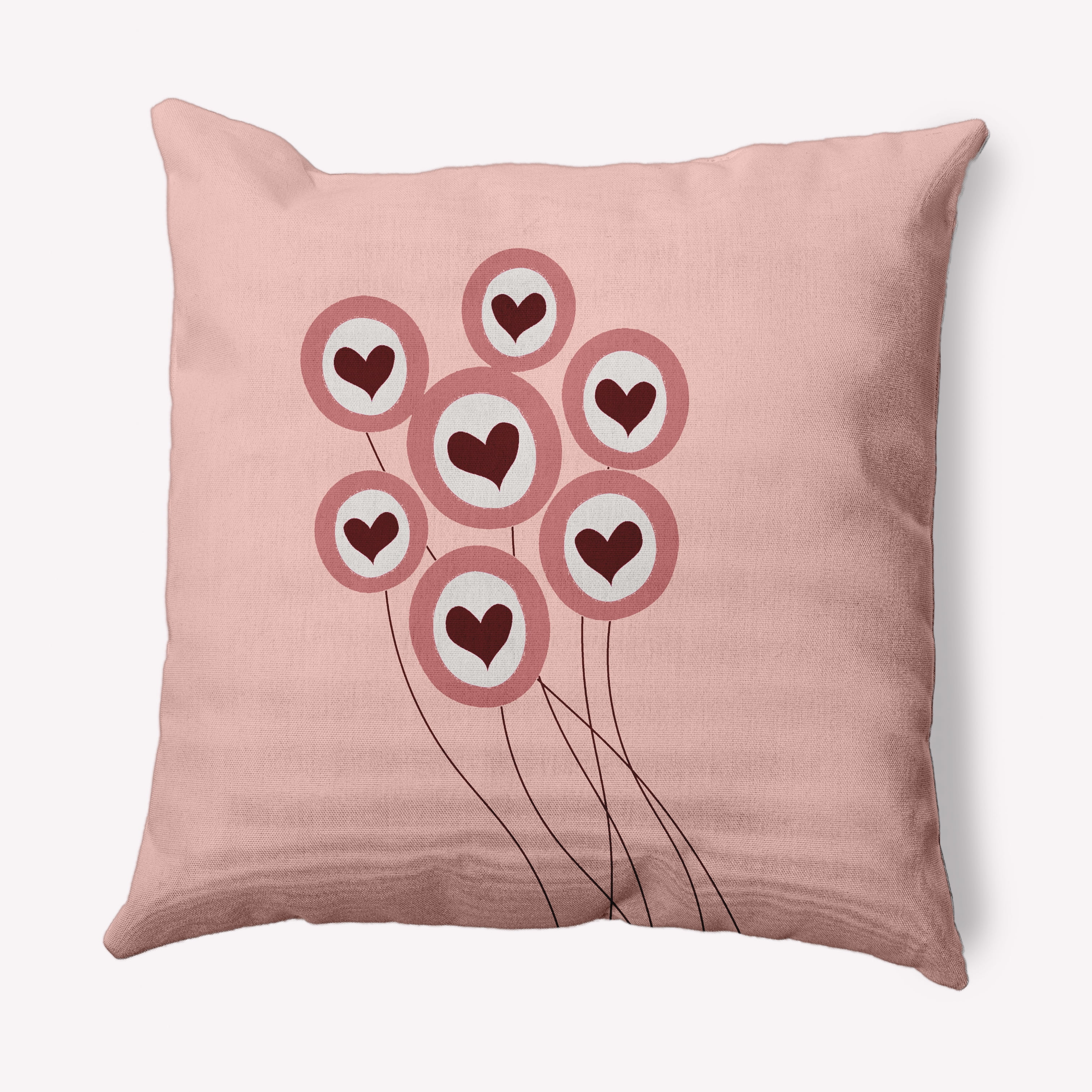 Simply Daisy 16 inch Love Balloons Valentines Indoor/Outdoor Throw Pillow