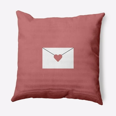 Simply Daisy 16 in x 16 in Pink/White Graphic Prints Valentine's Day Polyester Throw Pillow