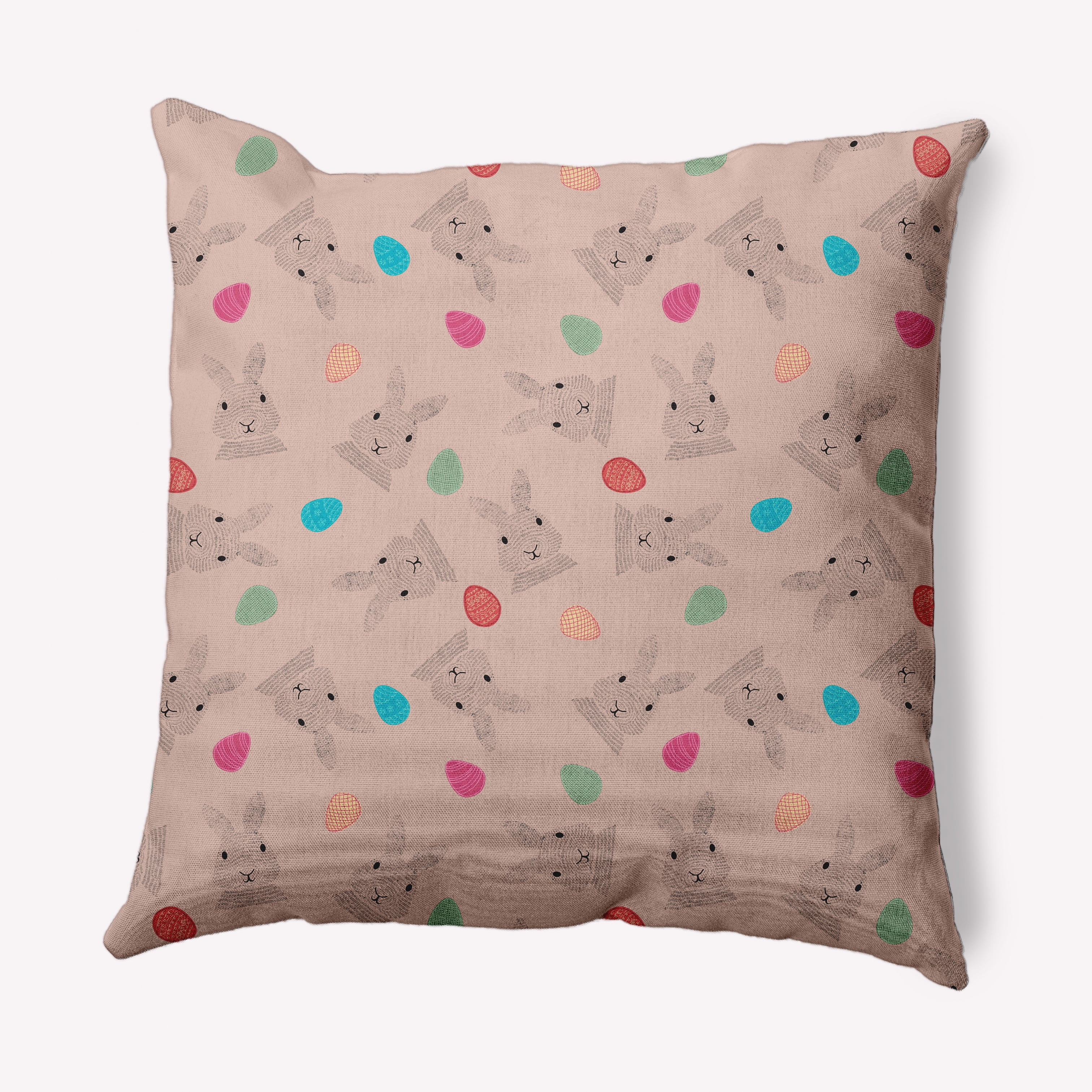 Simply Daisy 16 in x 16 in Red Animal Print Easter Polyester Throw Pillow