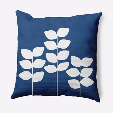 Simply Daisy 16 in x 16 in Scandinavian Dark Cobalt Blue Polyester Throw Pillow