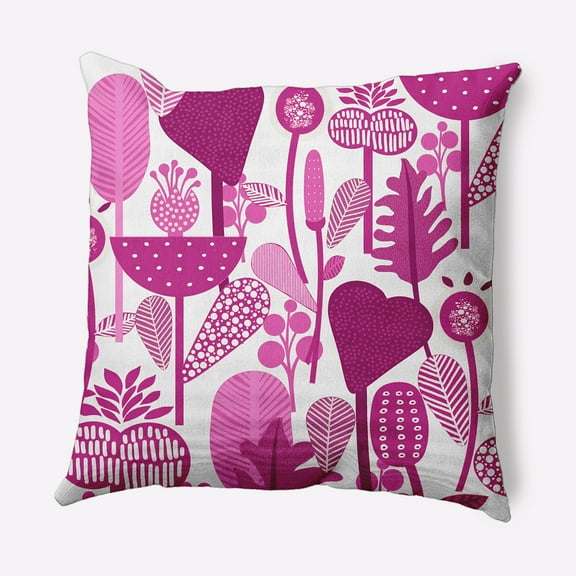 Simply Daisy 16 in x 16 in Scandinavian Purple Orchid Polyester Throw Pillow