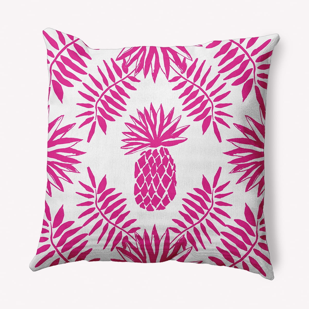 Simply Daisy 16 in x 16 in Tropical Pink/White Orchid Polyester Throw Pillow