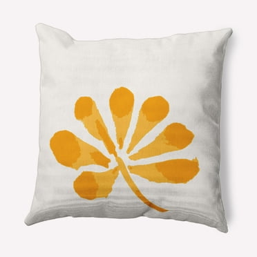 Simply Daisy 16 in x 16 in Tropical Yellow Polyester Throw Pillow
