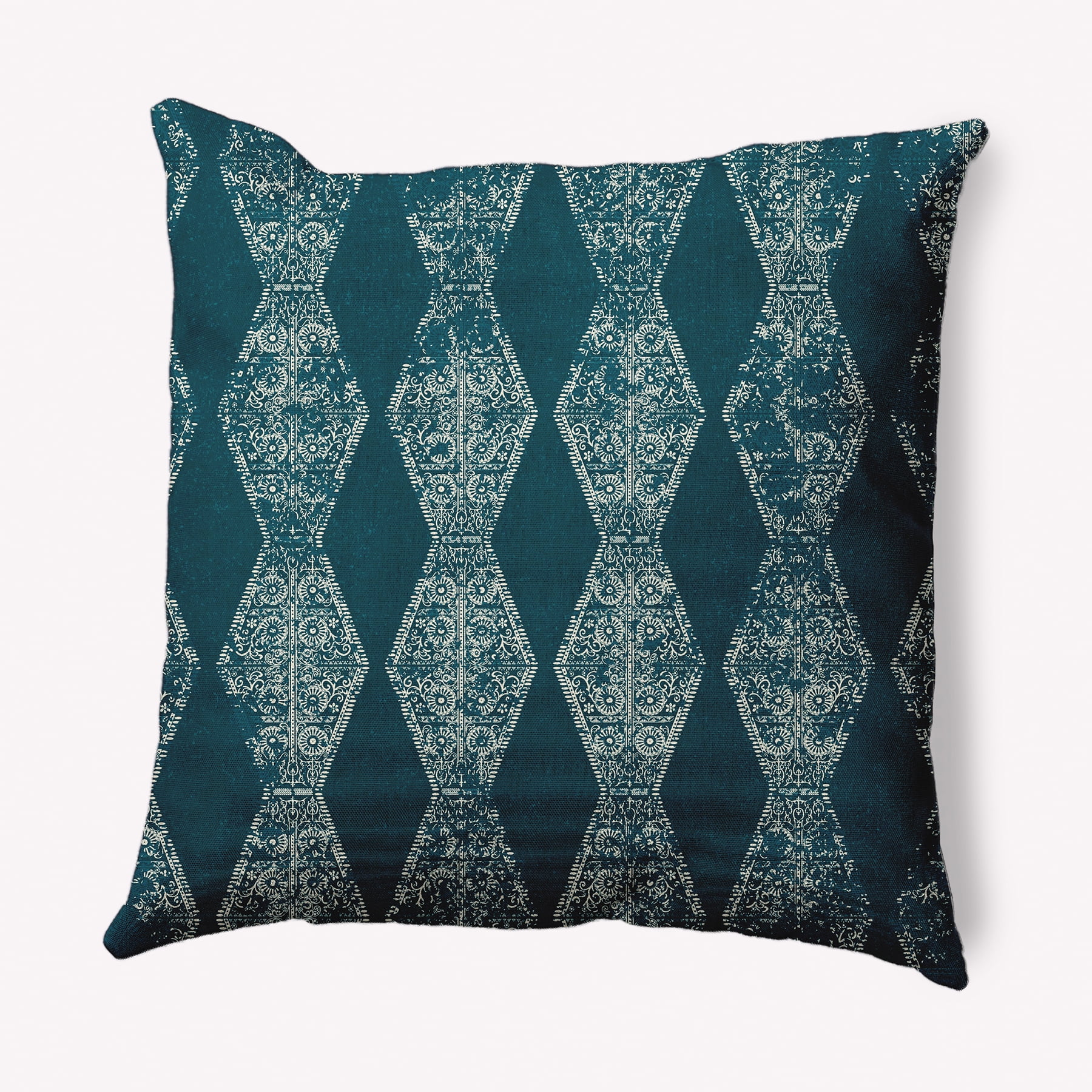 Simply Daisy 16 in x 16 in Victorian Blue Stripes Polyester Throw Pillow