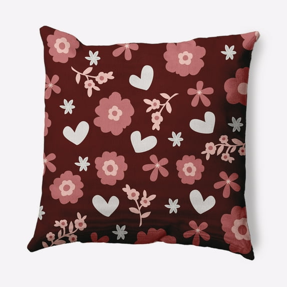 Simply Daisy 16 inch Flowery Love Valentines Decorative Throw Pillow