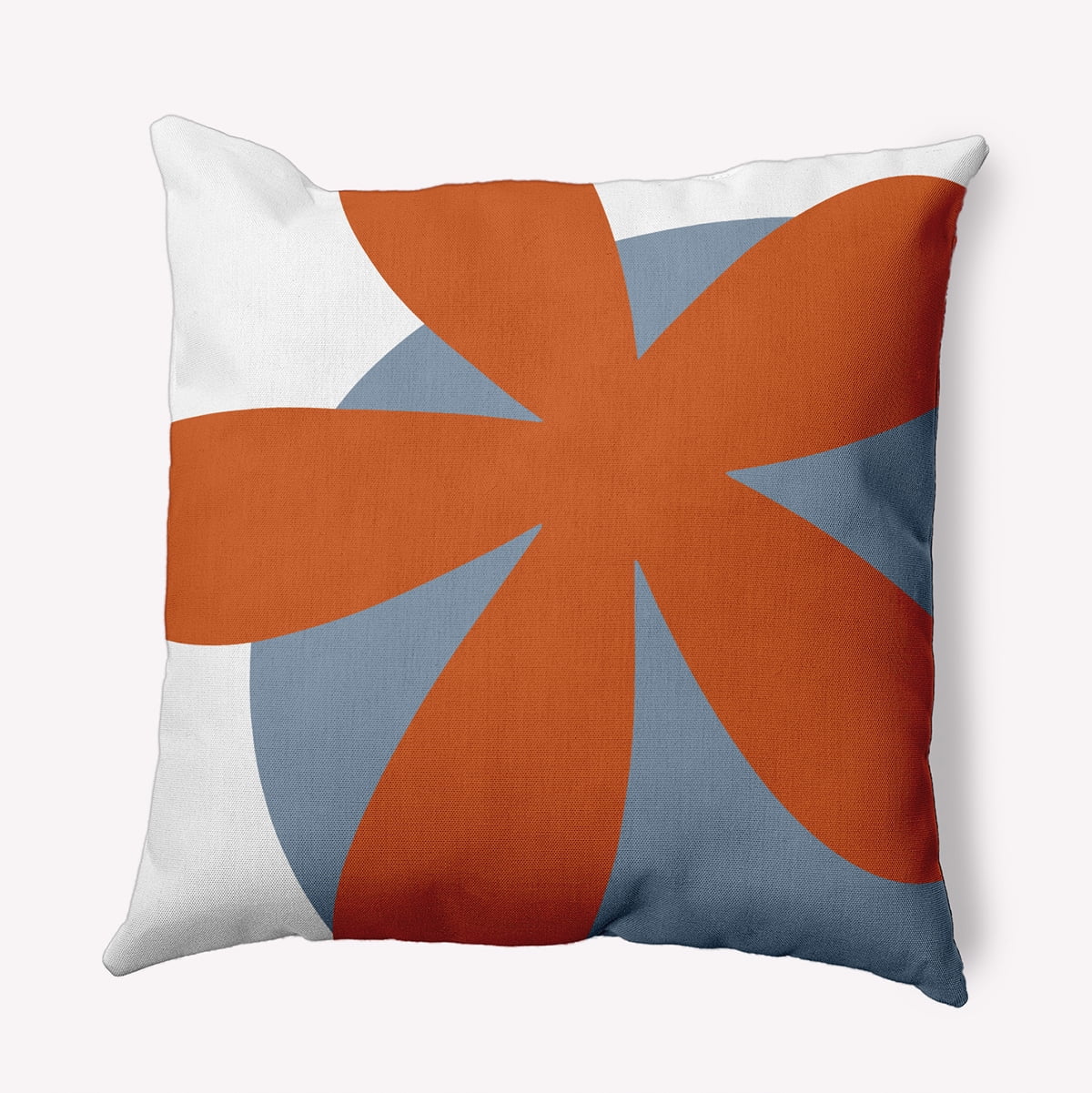Simply Daisy 16-inch Square Bold Flower Polyester Indoor Pillow, Perfect Orange Qty 1