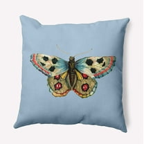 Simply Daisy 16-inch Square Brushfoot Butterfly Polyester Throw Pillow, Blue Qty 1
