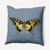 Simply Daisy 16-inch Square Rare Swallowtail Poly Throw Pillow, Dusty Smoke Blue Qty 1
