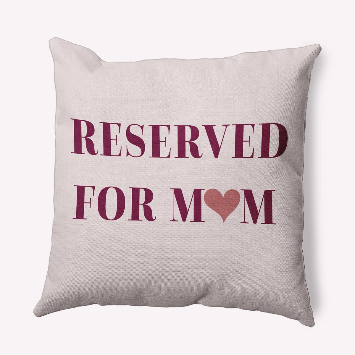 Simply Daisy 16-inch Square Reserved for Mom Polyester Throw Pillow, Maroon Red Qty 1
