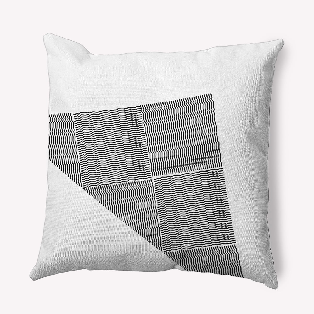 Simply Daisy 16-inch Square Triangles & Squares Polyester Indoor Pillow, Raven Black Qty 1