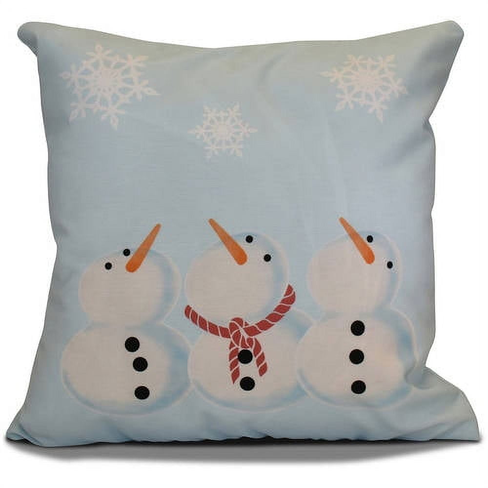 Simply Daisy 16" x 16" 3 Wise Snowmen Geometric Print Pillow