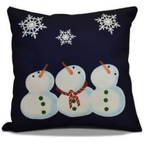 Simply Daisy 16" x 16" 3 Wise Snowmen Geometric Print Pillow