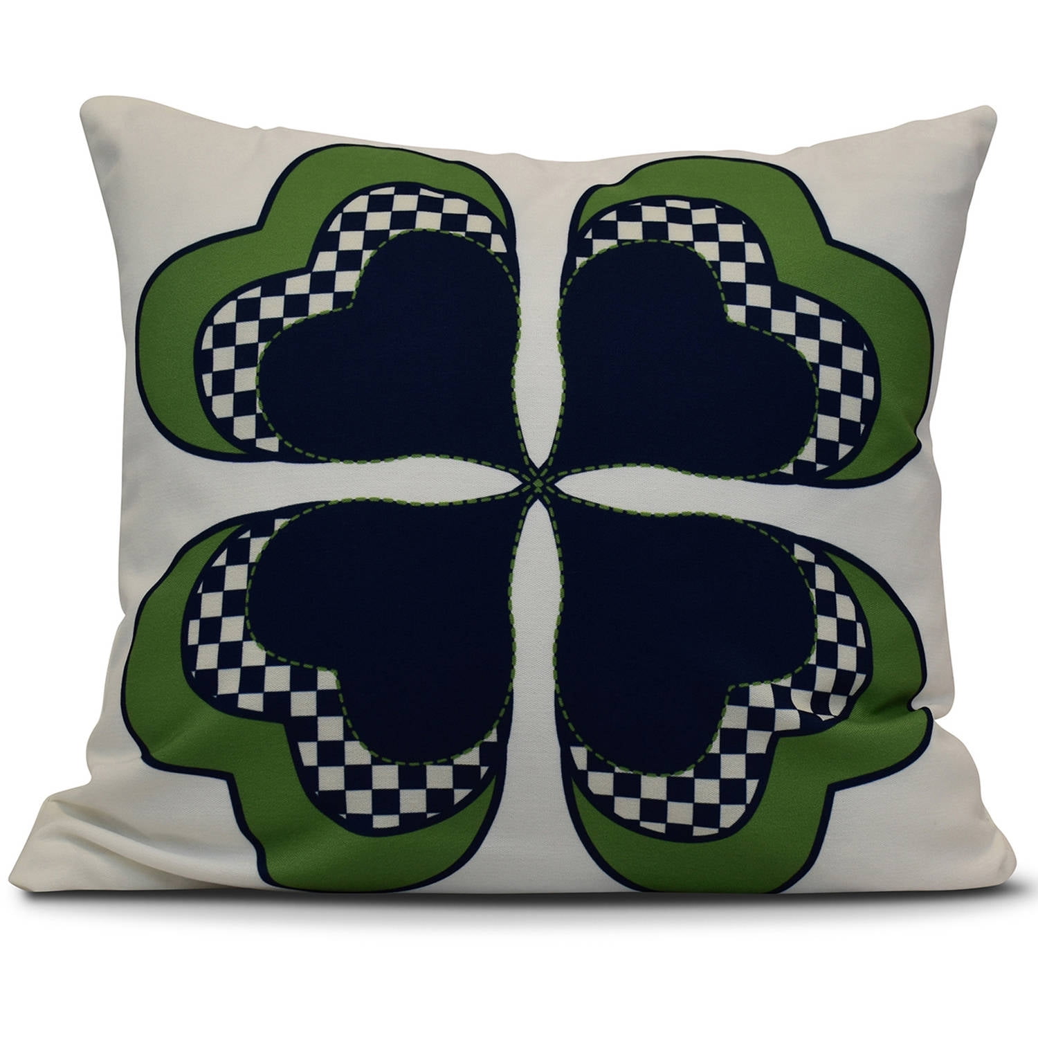 Simply Daisy 16" x 16" 4 Leaf Clover Holiday Floral Print Pillow