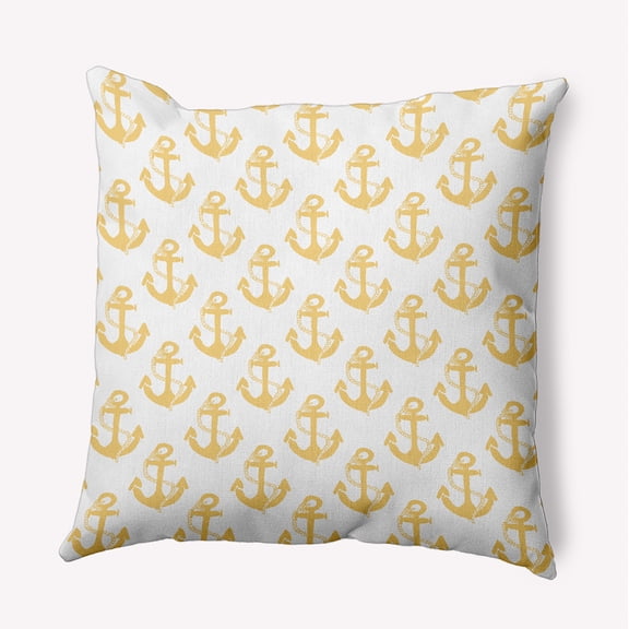 Simply Daisy 16" x 16" Anchor Pattern Decorative Throw Pillow, Daffodil (1 count)