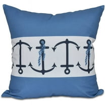 Simply Daisy 16" x 16" Anchor Stripe Print Outdoor Pillow