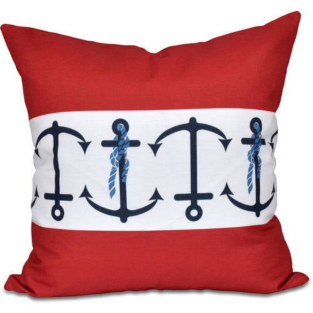 Simply Daisy 16" x 16" Anchor Stripe Print Outdoor Pillow
