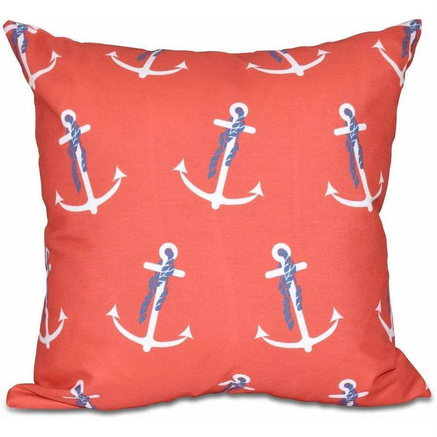 Simply Daisy 16" x 16" Anchor Whimsy Geometric Print Pillow, Orange