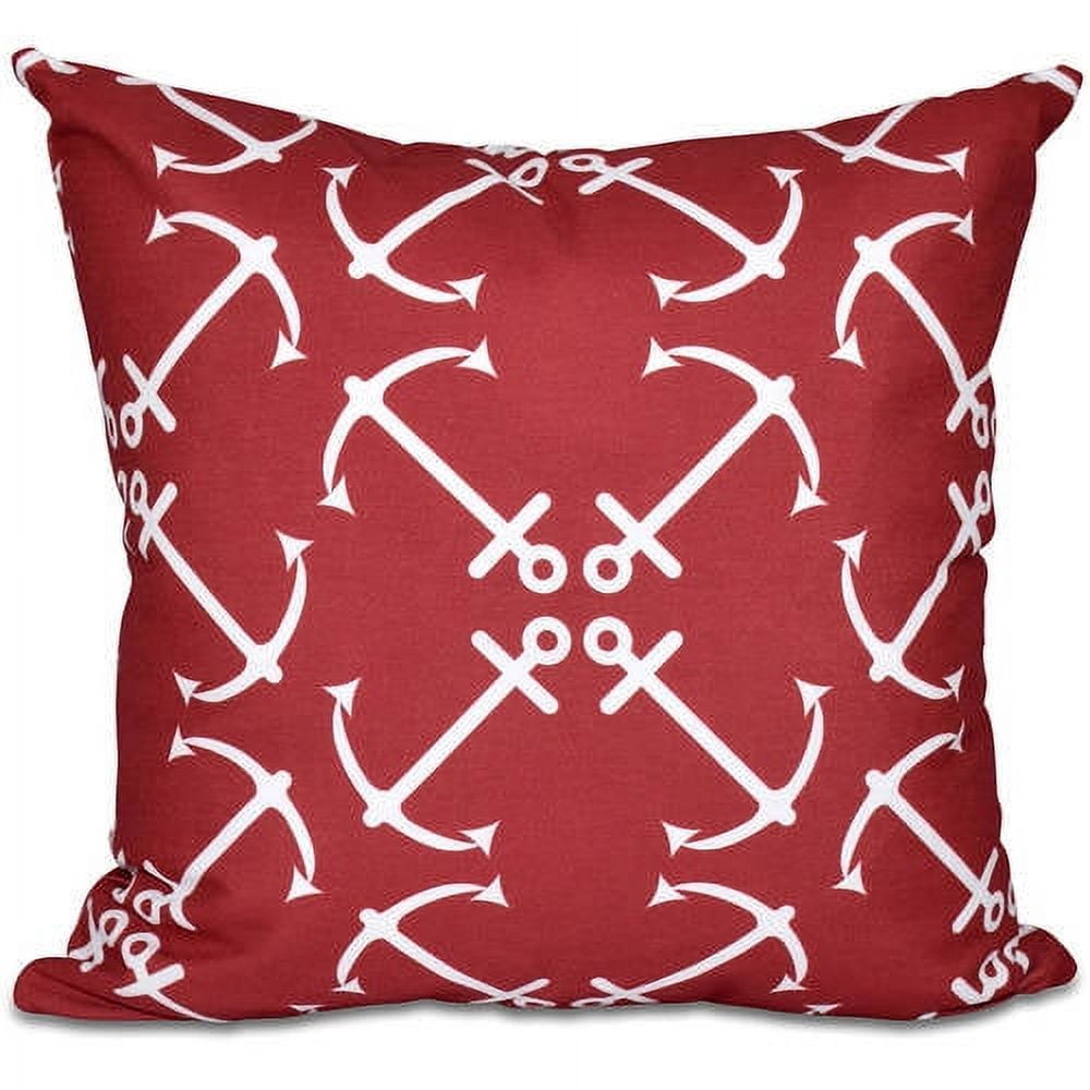 Simply Daisy 16" x 16" Anchor's Up Geometric Print Outdoor Pillow