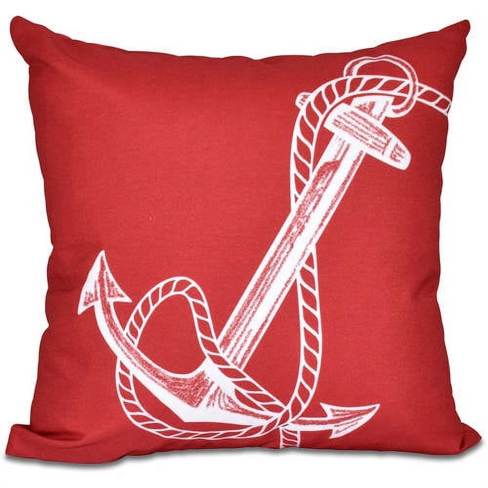 Simply Daisy 16" x 16" Anchored Geometric Print Pillow, Red